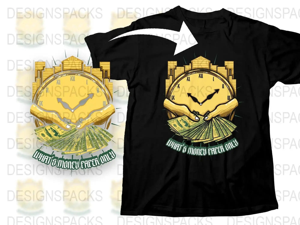 Time is Money Fan Png Digital Download