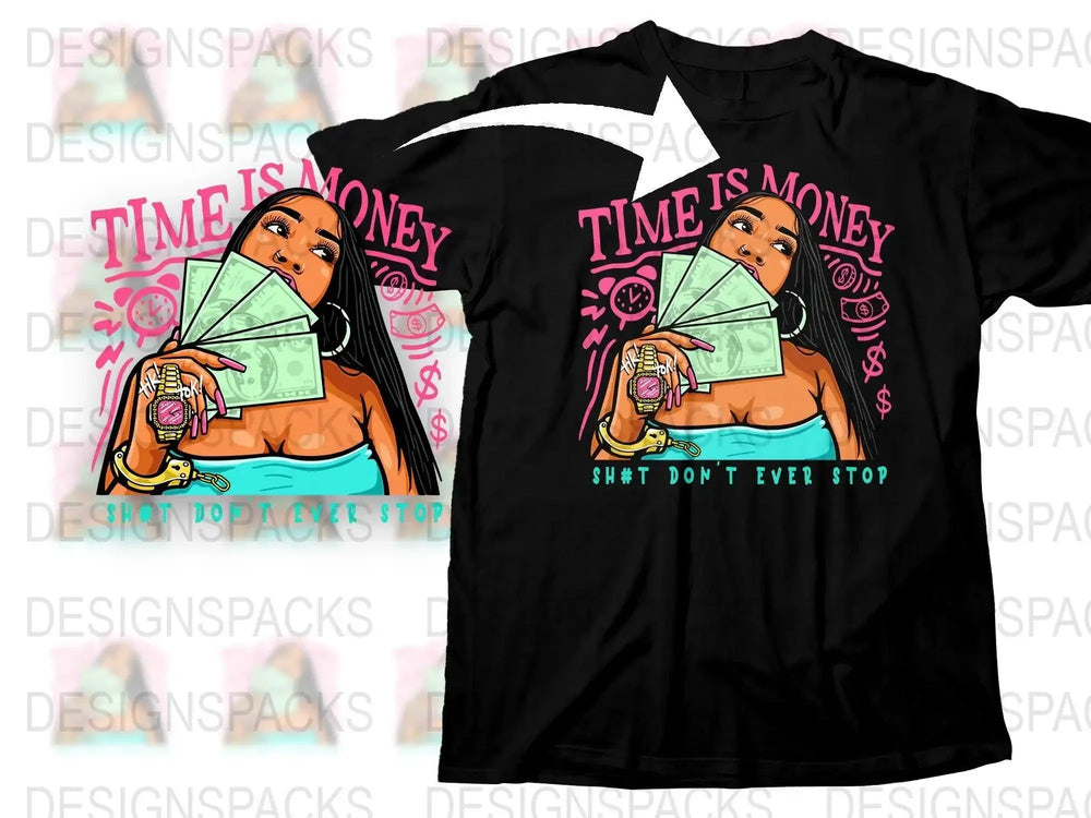 Time Is Money Graphic Fashion Png Digital Download
