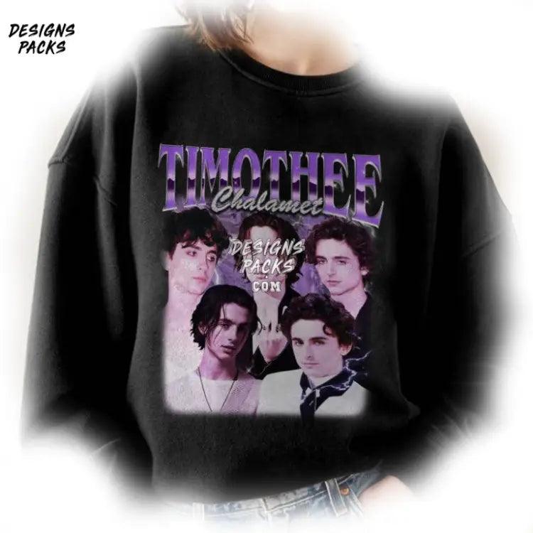 Timothee Chalamet Retro Homage Fan Png Design