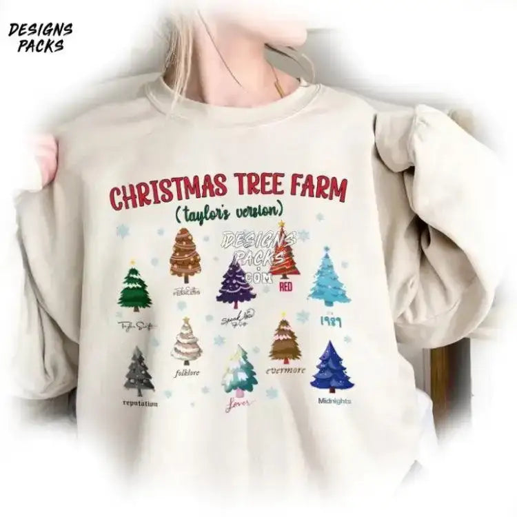 Tis The Season Ts Eras Mix Christmas Hoodie Chrismas Tree Farm Version Png Design