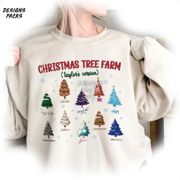 Tis The Season Ts Eras Mix Christmas Hoodie Chrismas Tree Farm Version Png Design