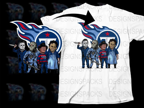 Titans NFL Slashers Horror Characters Png Digital Download