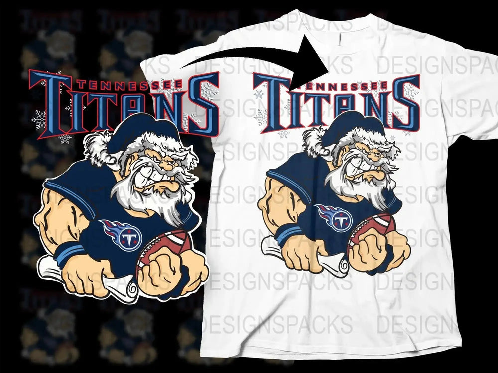 TITANS Team Christmas Football Santa Png Digital Download