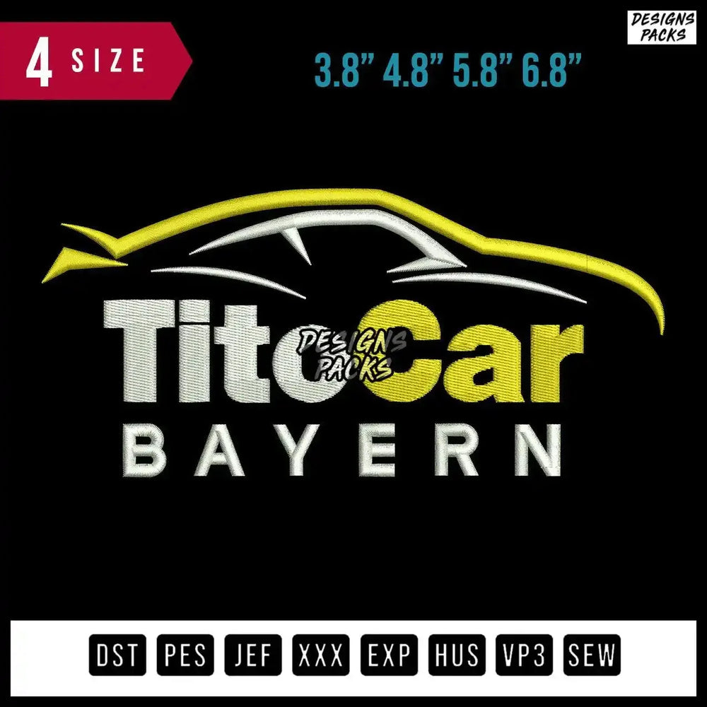 Tito Car Embroidery Design