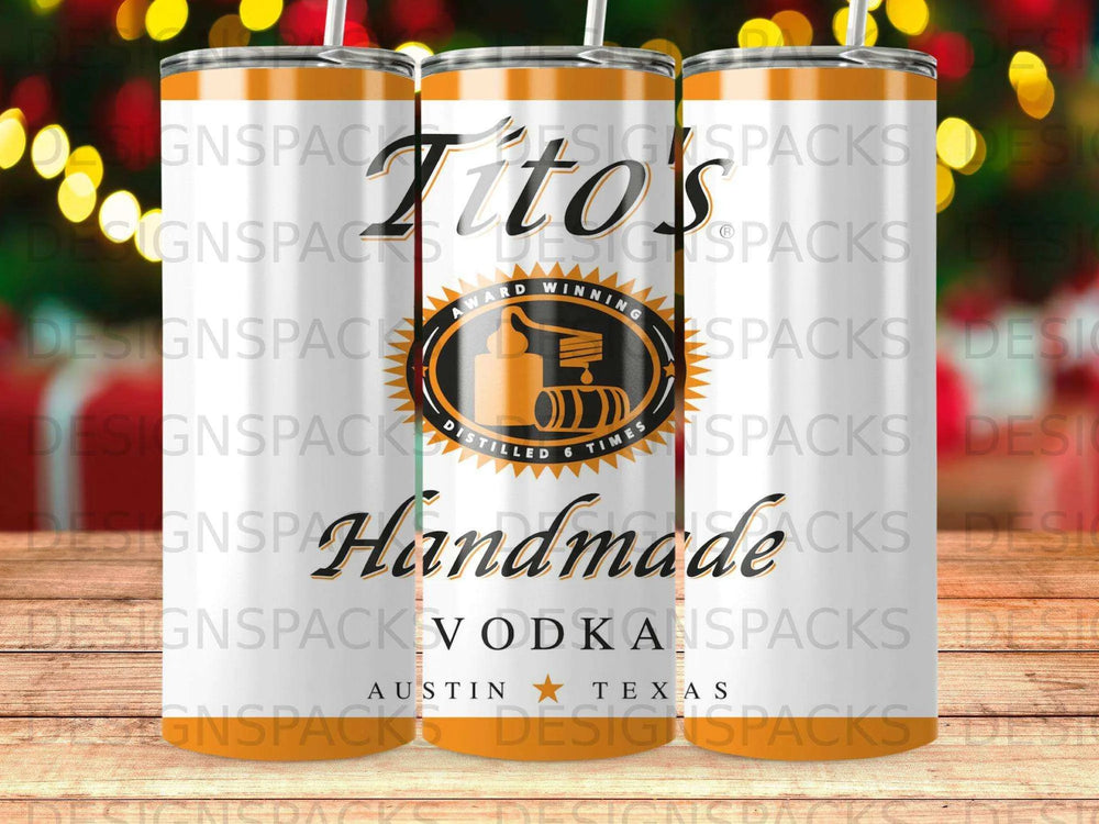 Tito's Handmade Vodka Award Winning Distilled Texas Tumbler Digital Wrap Design