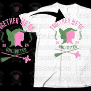 Together We Rise T-Shirt, Feminist Unity Graphic Tee, Pink and Green Floral, Women's Empowerment, Casual Style Top, Sizes S-XXL