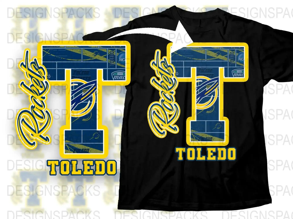 Toledo Draft Day Graphic T-Shirt, Vintage Sports Design, Men's Black and Yellow Tee, College Style Apparel