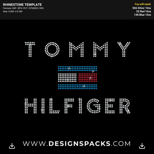 Tommy Hilfiger Style Two Logo Rhinestone Digital Template