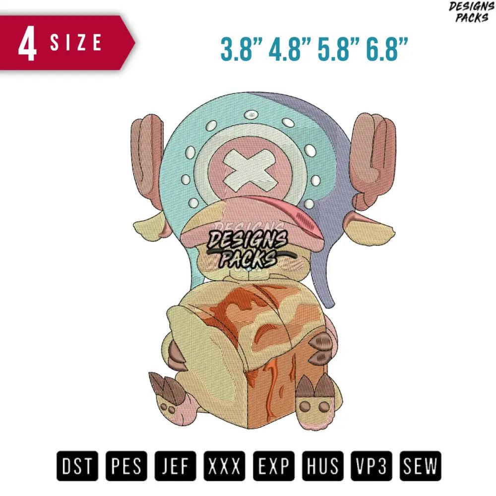 Tony Chopper Eating Embroidery Design