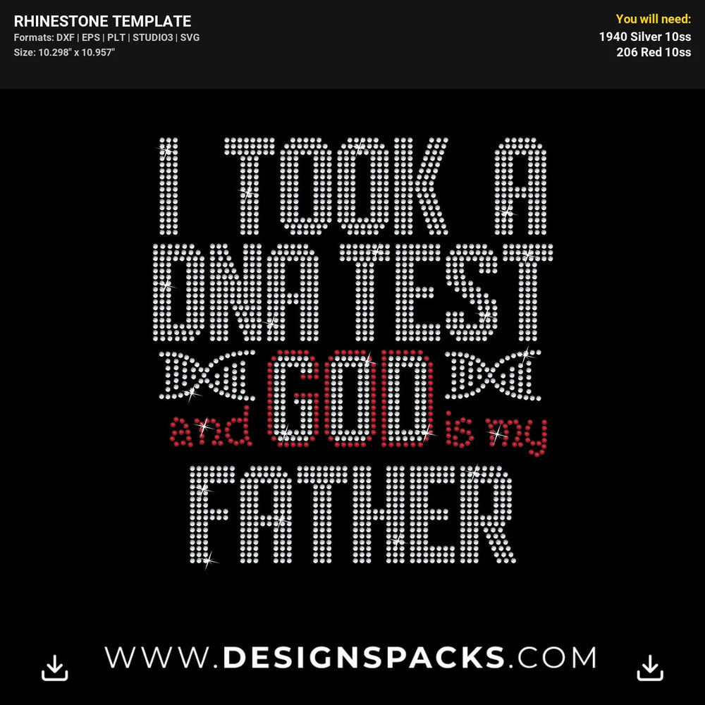 Took DNA God Father Shirt Rhinestone Digital Template