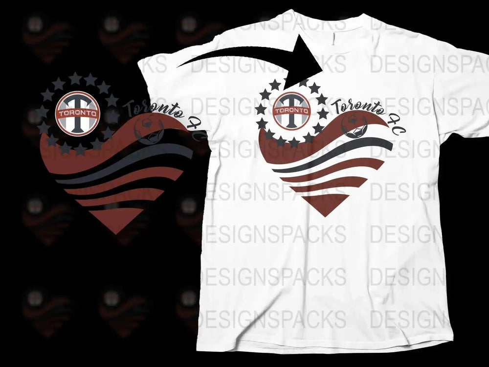 Toronto FC Heart Design Fans Collection Png Digital Download