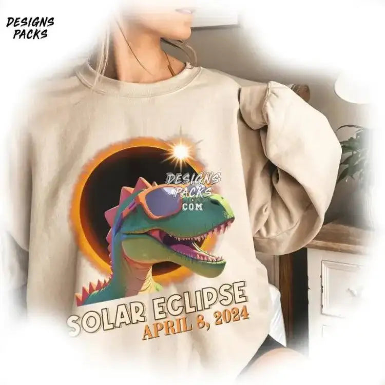 Totality Dinosaur Funny Total Solar Eclipse Png Design
