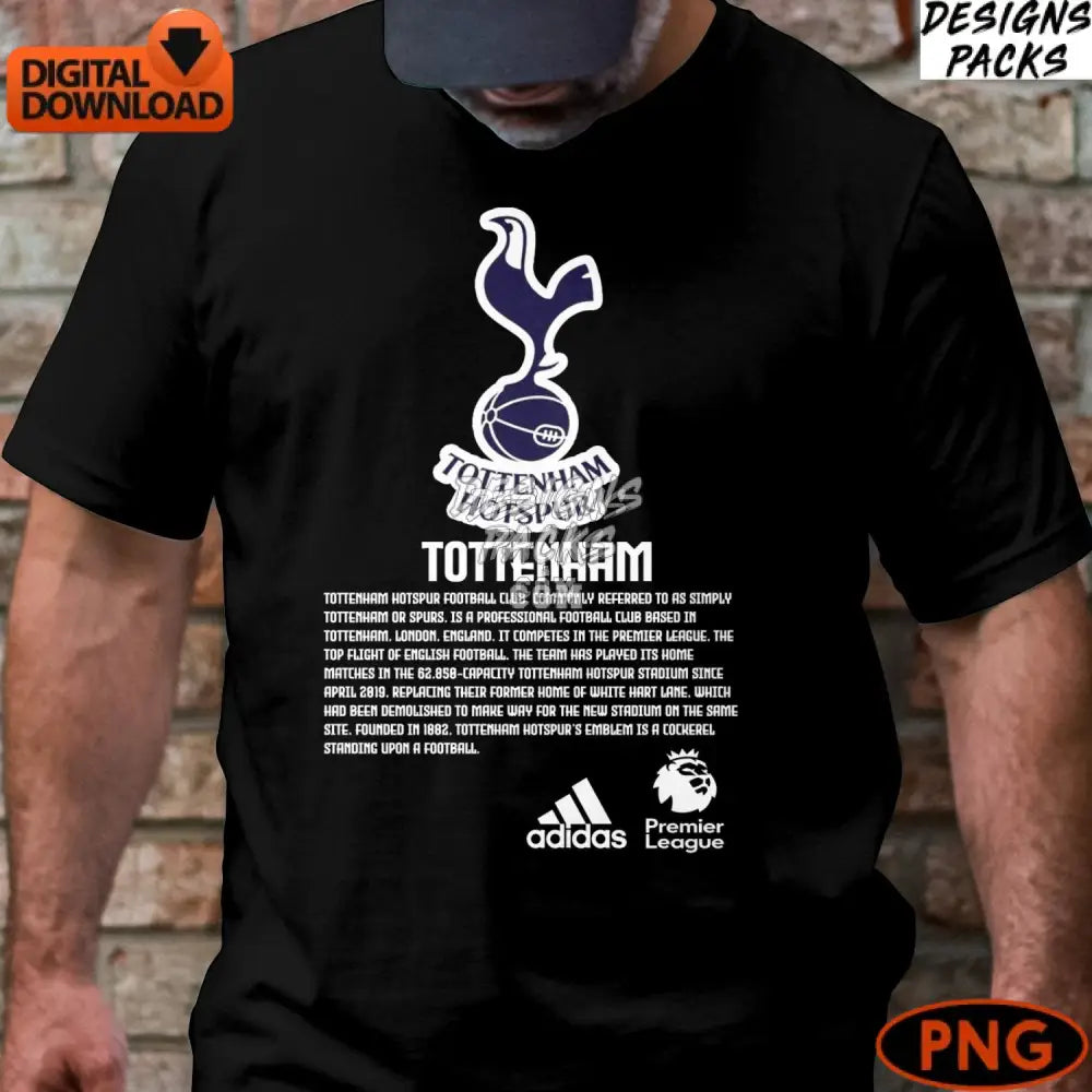 Tottenham Hotspur Fc Digital Download Soccer Football Team Logo Png Instant Premier League Art Print