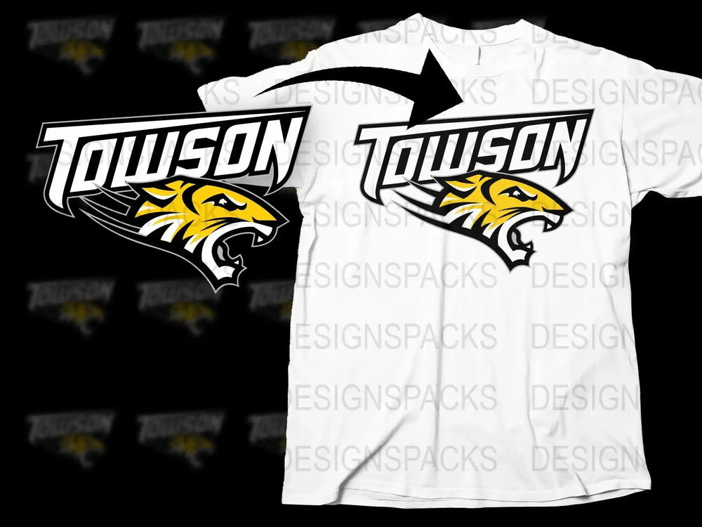 Towson Tigers College Football Png Digital Download
