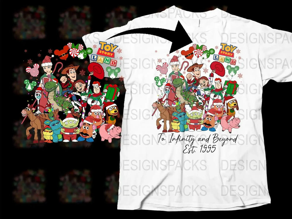 Toy Story Christmas T-Shirt, Festive Holiday Tee, Family Matching Shirts, Vintage 1995 Pixar Design