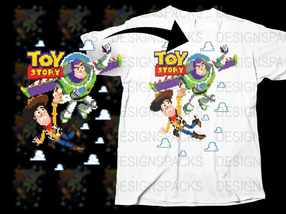 Toy Story Pixel Art Buzz Lightyear Woody Png Digital Download