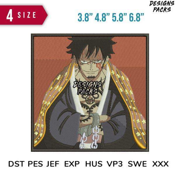 Anime character embroidery design in 4 sizes, DTF/DTG print-ready, PES SVG formats, instant download