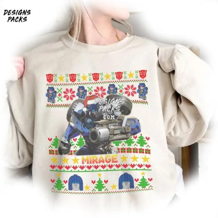 Transformers Autobots Christmas Mirage Rise Of The Beasts Ugly Png Design