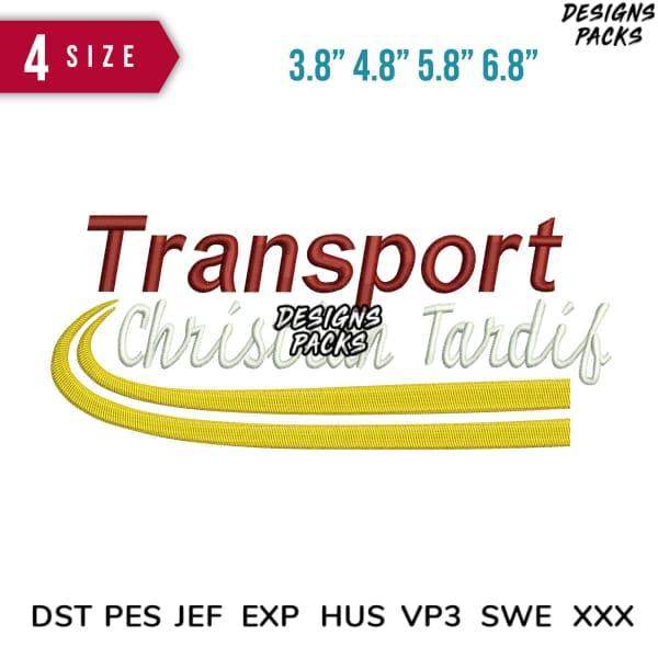 Transport Christian Tardif embroidery design in 4 sizes, compatible with DST PES JEF formats for machine embroidery