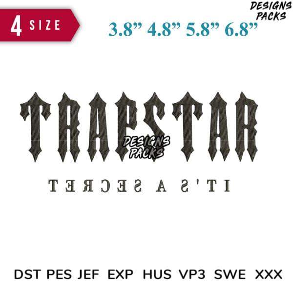 Trapstar embroidery design in 4 sizes, DTF/DTG ready, PES SVG formats, instant download