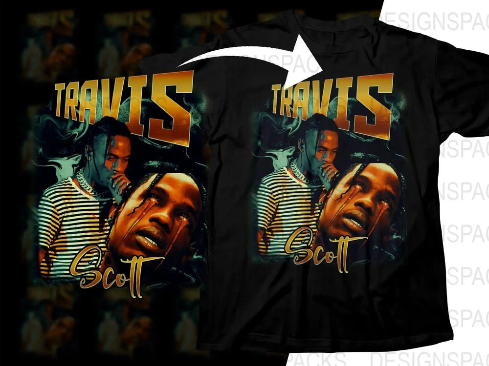 Travis Scott Artistic Hip-Hop Bootleg Music Png Digital Download