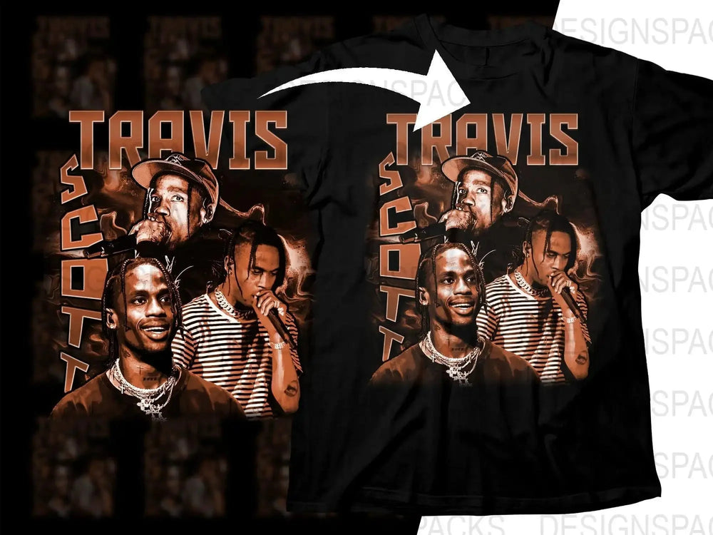 Travis Scott Bootleg Music Art Style Graphic Png Digital Download