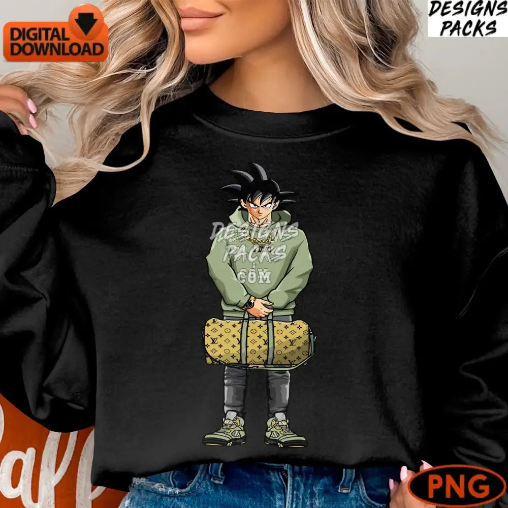 Trendy Anime Streetwear Character Digital Png Fashion Illustration Cool Style Download