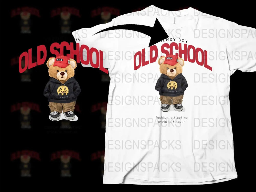 Trendy Boy Old School Bold Hat Graphic Png Digital Download