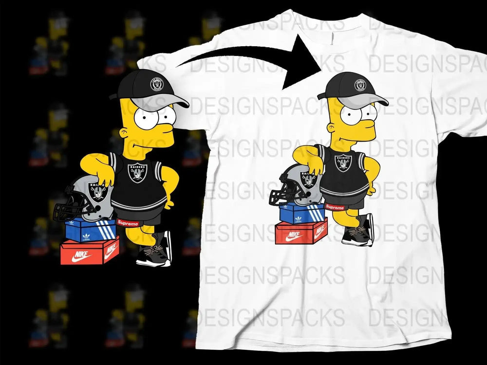 Trendy Simpsons Raiders Graphic Print Unique Png Digital Download