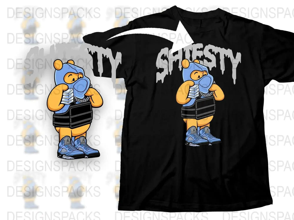 Trendy Streetwear Bear Graphic Png Digital Download