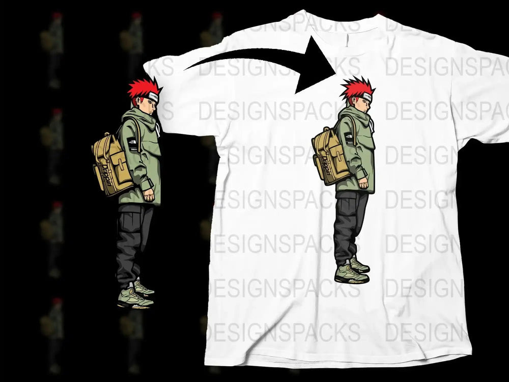 Trendy Streetwear Graphic Design Anime Character Png Digital Download
