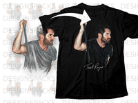 Load image into Gallery viewer, Black t-shirt featuring a portrait of Trent Reznor with his signature.
