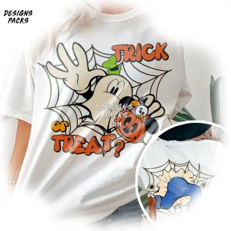 Trick Or Treat Halloween Family Trip Cartoon Mouse And Friends Sublimation Design Png