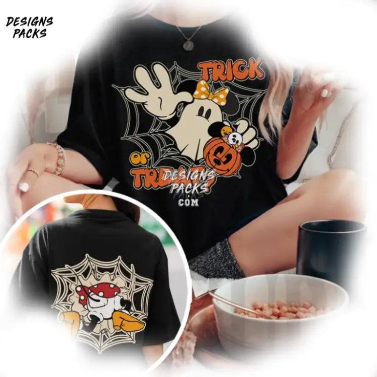 Trick Or Treat Halloween Sublimation Cartoon Minnie Mouse Spooky Season Png Design