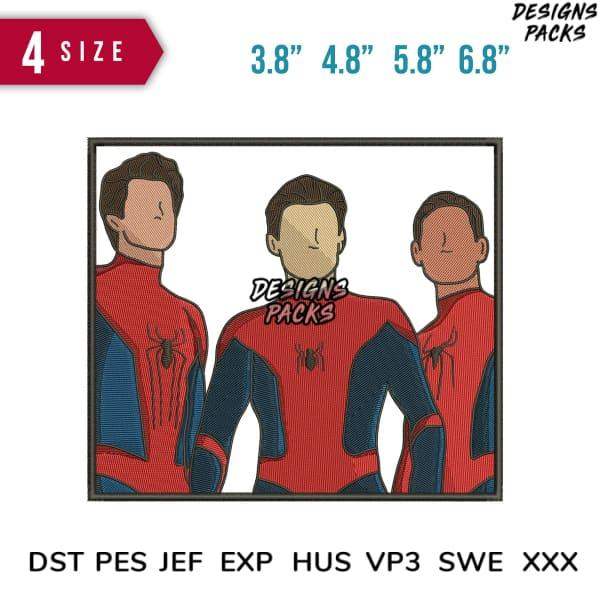 Spider-Man embroidery design in 4 sizes, print-ready formats for DTG/DTF, instant download