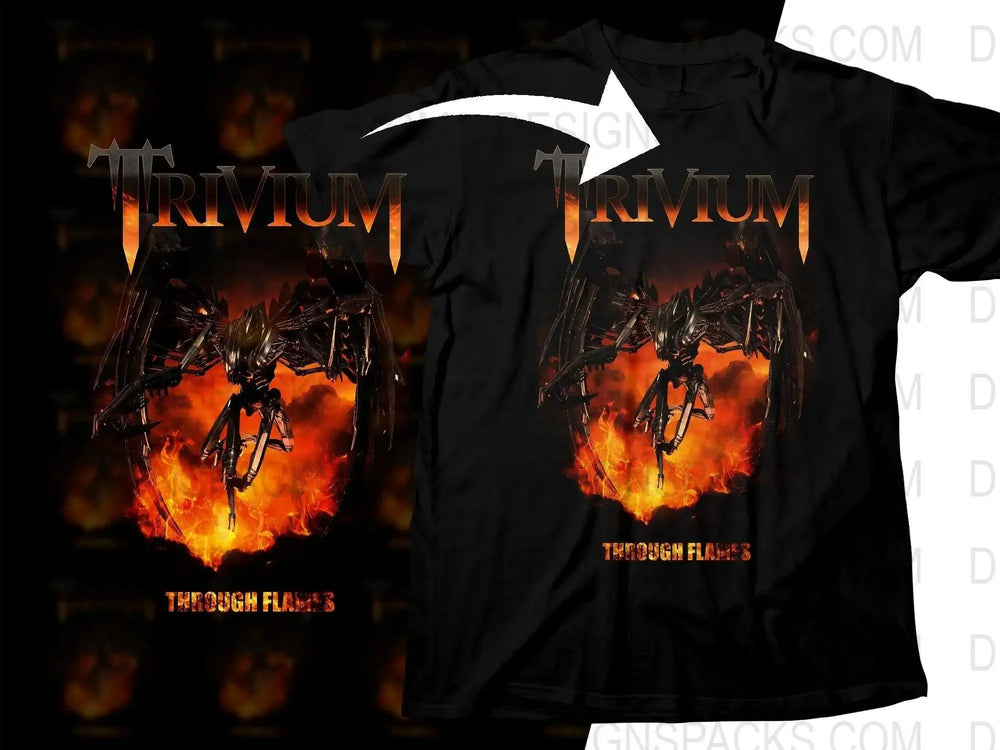 Trivium Through Flames Rock Rock Png Halftone Digital Download