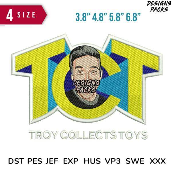 Troy Collects Toys embroidery design in 4 sizes, compatible with DST PES JEF formats for instant download