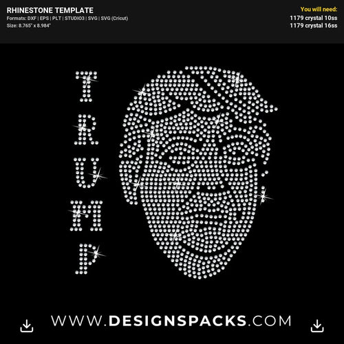 Trump President Election USA Rhinestone Digital Template