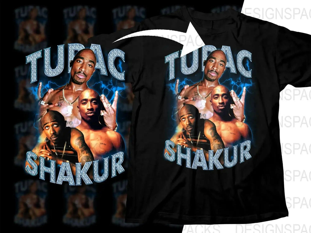 Tupac Shakur Exclusive Rap Icon Triple Portrait Art Png Digital Download