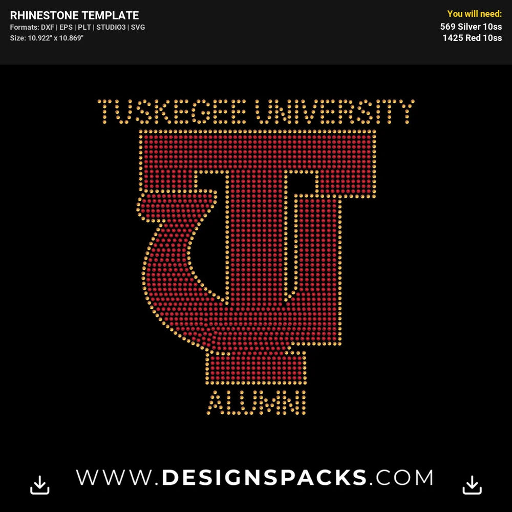 Tuskegee University Logo Rhinestone Digital Template