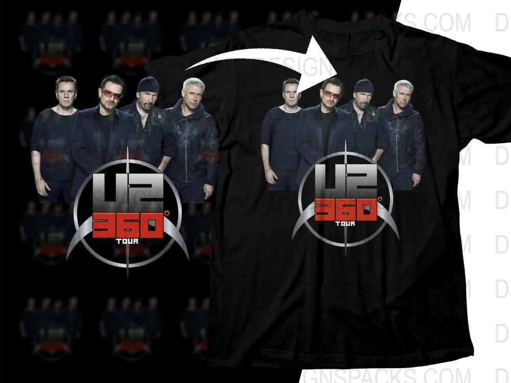 U2 360 Tour Band Members Rock Png Halftone Digital Download
