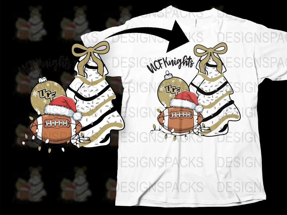 UCF Knights Christmas T-Shirt, Holiday Football Theme Tee, College Sport Fan Apparel, Festive Graphic Shirt