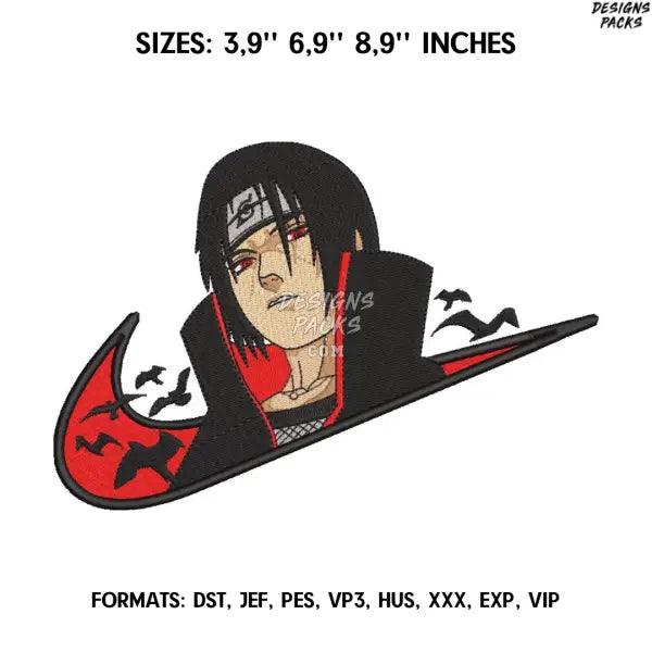 Uchiha Itachi Embroidery Design File/ Naruto Anime Embroidery Design/ Machine  Design Pes Dst. Nike Itachi embroidery