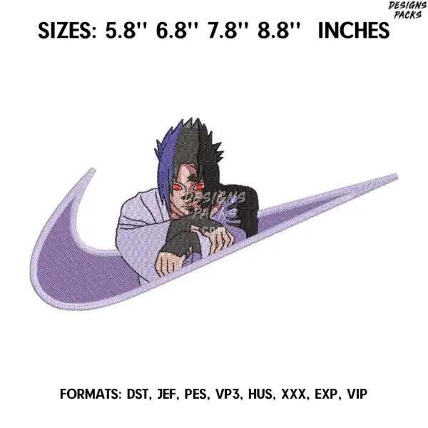 Uchiha Sasuke Embroidery Design File / Naruto Anime Embroidery Design/. Pes Dst Exp Nike Logo