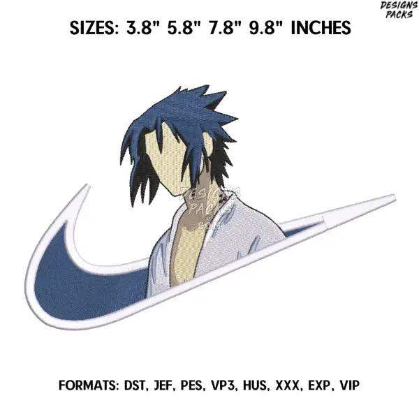 Uchiha Sasuke Embroidery Design File, Naruto Anime Embroidery Design,, Anime Design Pes Dst