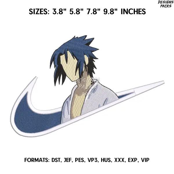 Uchiha Sasuke Embroidery Design File, Naruto Anime Embroidery Design,, Anime Design Pes Dst