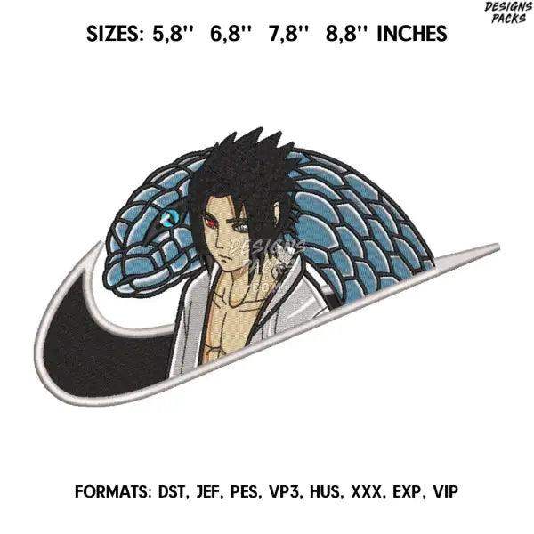Uchiha Sasuke Embroidery Design File / Naruto Anime Embroidery Design/. Pes Dst Exp Nike Logo