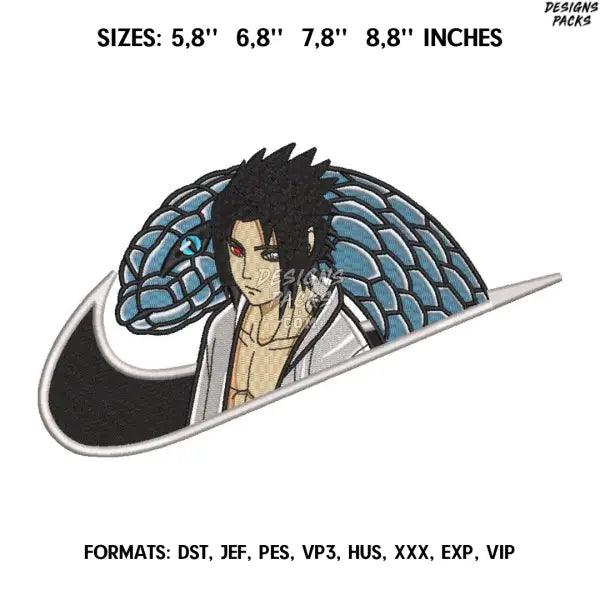 Uchiha Sasuke Embroidery Design File / Naruto Anime Embroidery Design/. Pes Dst Exp Nike Logo