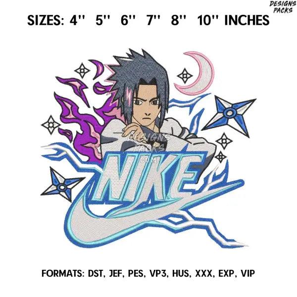 Uchiha Sasuke Embroidery Design File / Naruto Anime Embroidery Design/. Pes Dst Exp Nike Logo