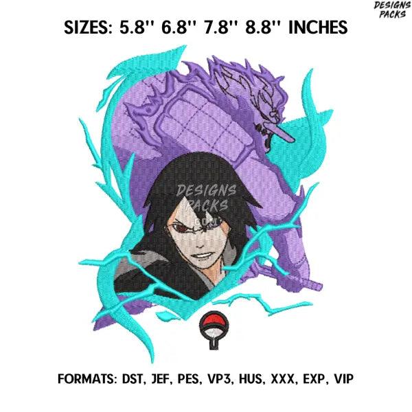 Uchiha Sasuke Susanoo Embroidery Design File, Naruto Anime Embroidery Design,, Anime Design